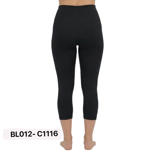 B1 Black Knee Length Leggings Squat Proof Fabric