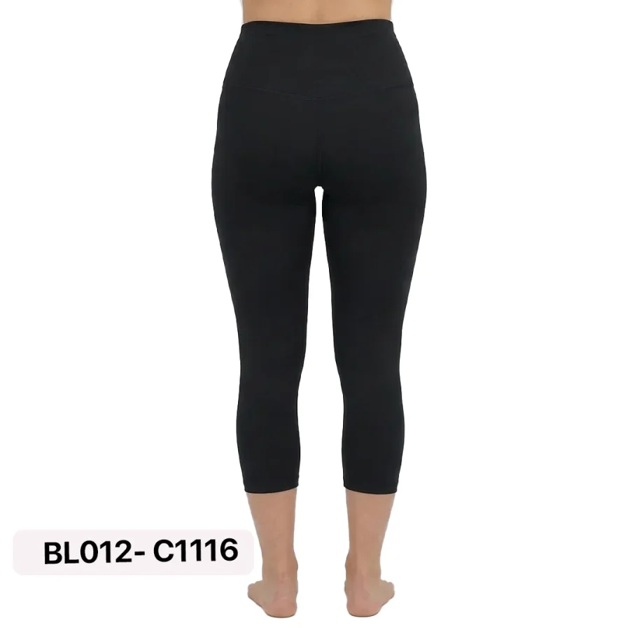 B1 Black Knee Length Leggings Squat Proof Fabric