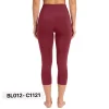 B1 Raspberry Knee Length Leggings Squat Proof Fabric