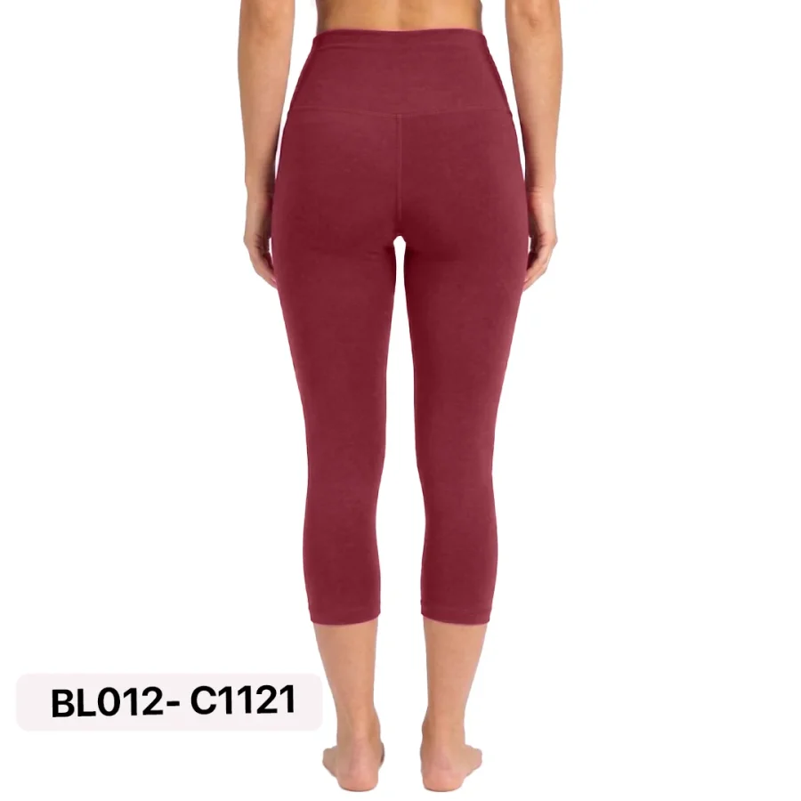 B1 Raspberry Knee Length Leggings Squat Proof Fabric