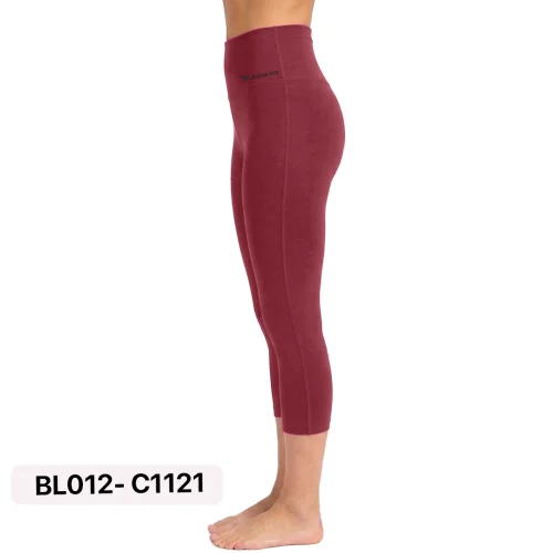 Raspberry Knee Length Leggings High Waist Sport Tights