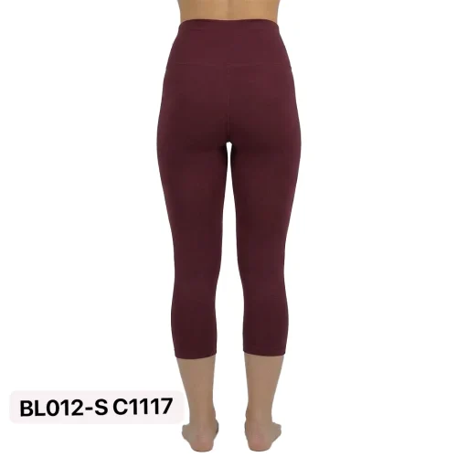 B1 Knee Length Leggings Maroon Ladies Fitness Wear