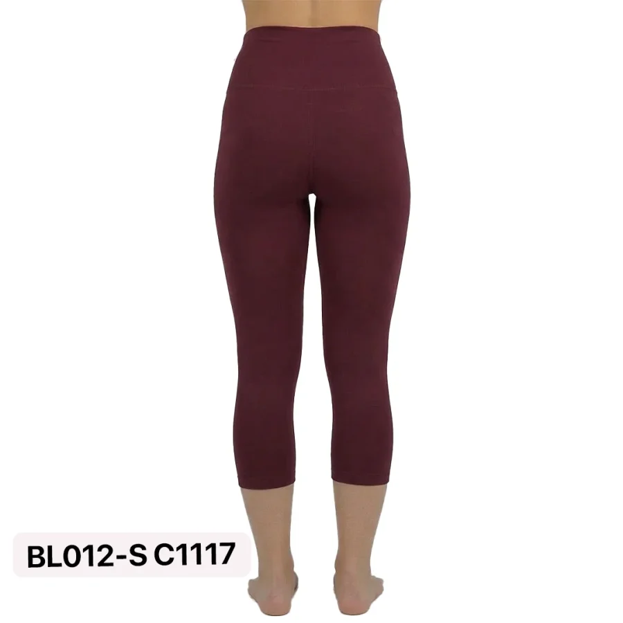 B1 Knee Length Leggings Maroon Ladies Fitness Wear