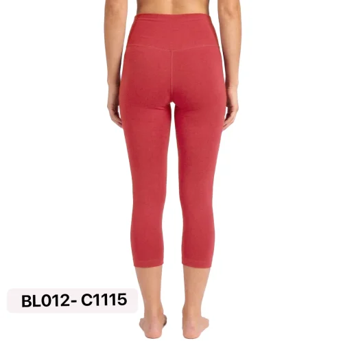 Dark Wine Knee Leggings High Waist Sport Tights