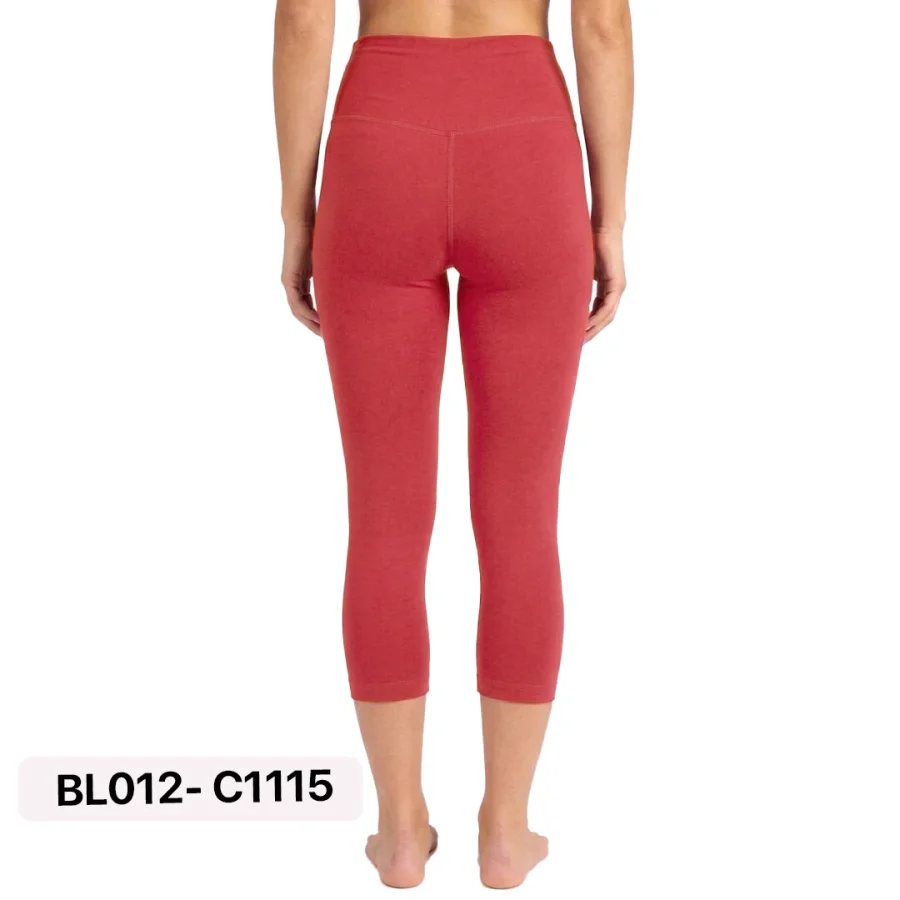 Dark Wine Knee Leggings High Waist Sport Tights