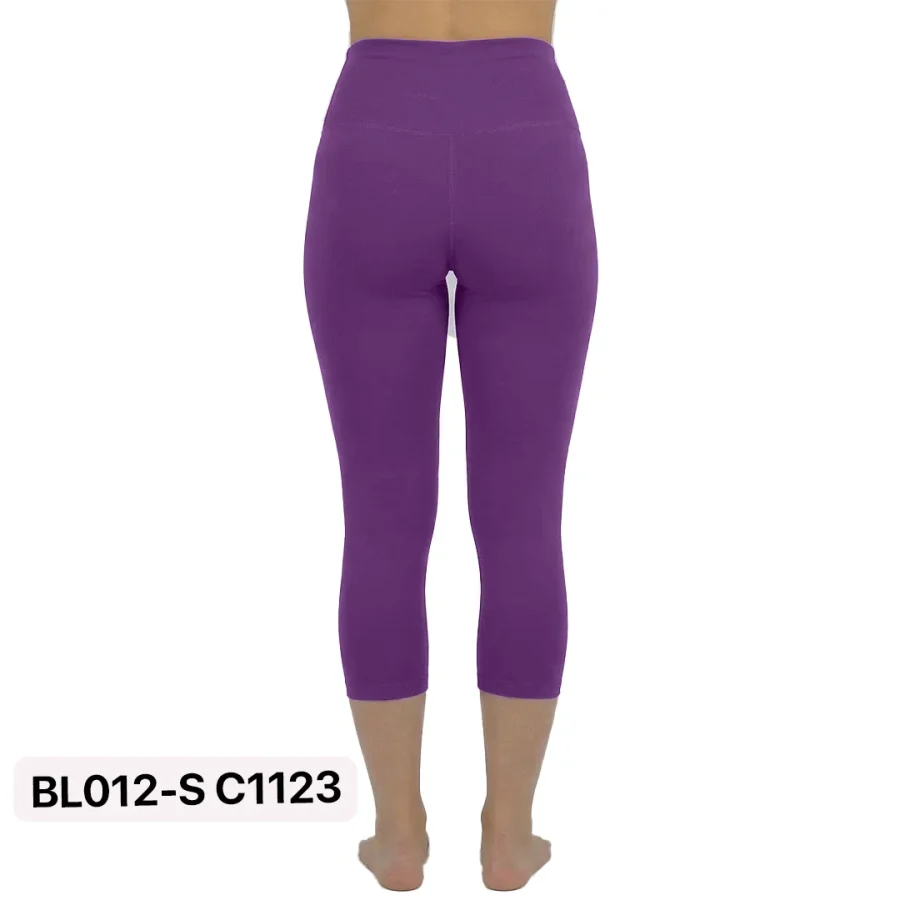 B1 Purple Knee Length Leggings for Gym and Yoga