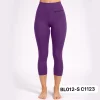 Purple Knee Length Leggings High Waist Sport Tights