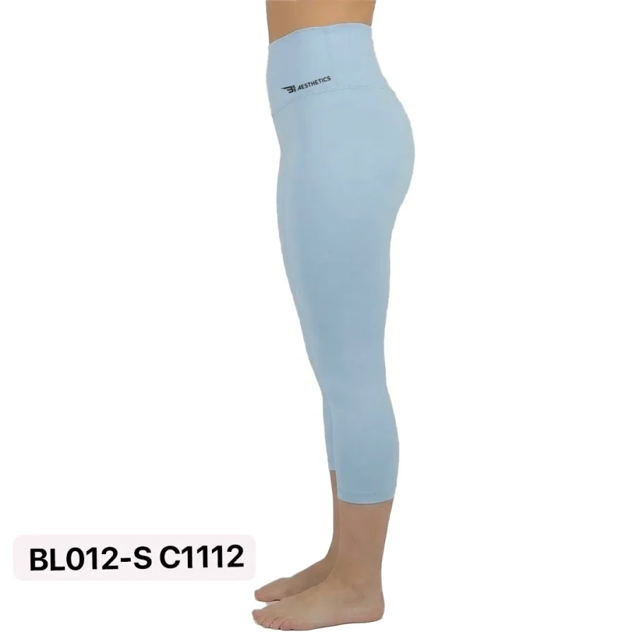 Ice Blue Knee Leggings High Waist Sport Tights