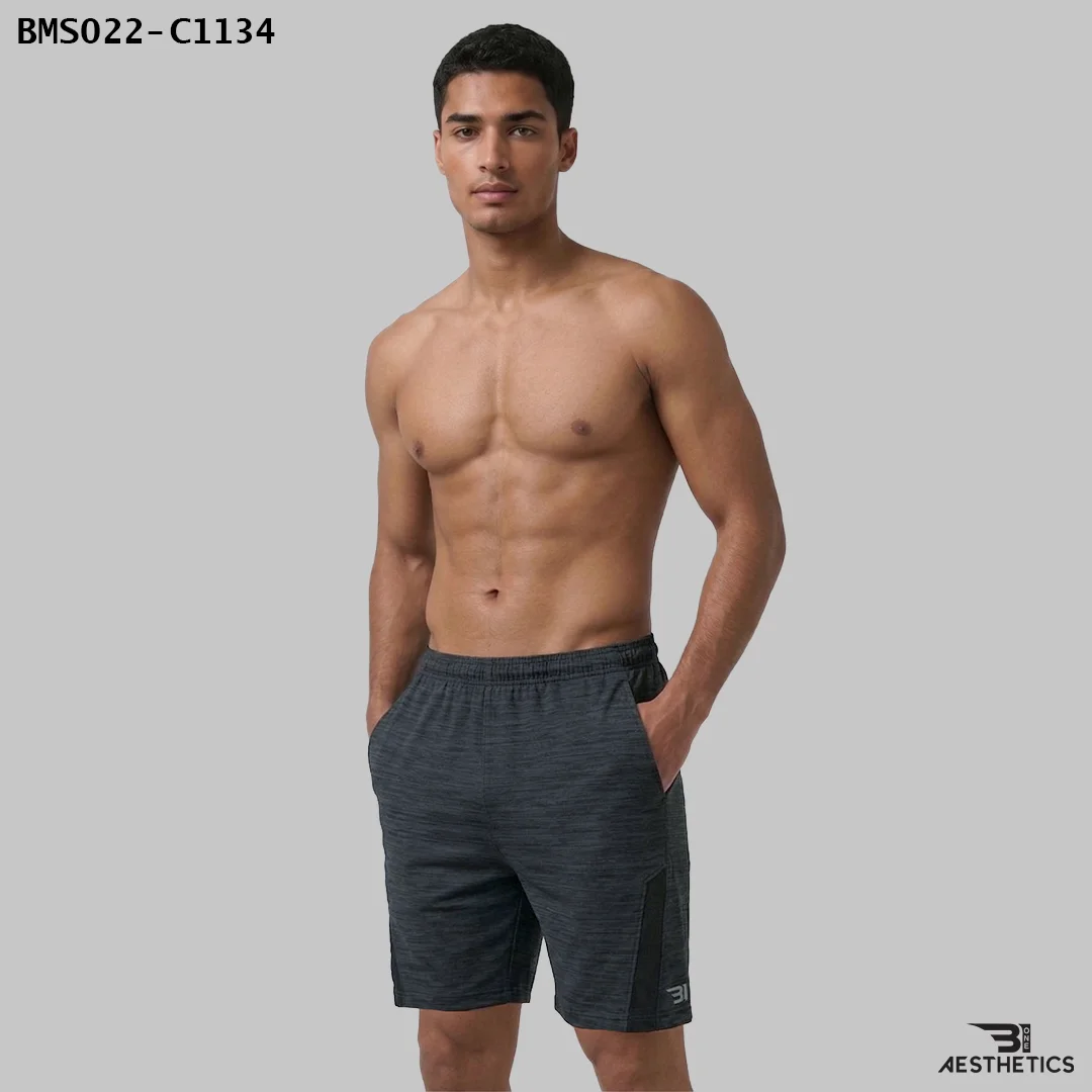 Front Contrast Shorts Black Heather Men's Activewear Sri Lanka