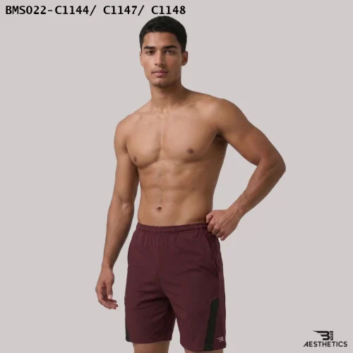 Front Contrast Shorts Maroon Men's Activewear Sri Lanka