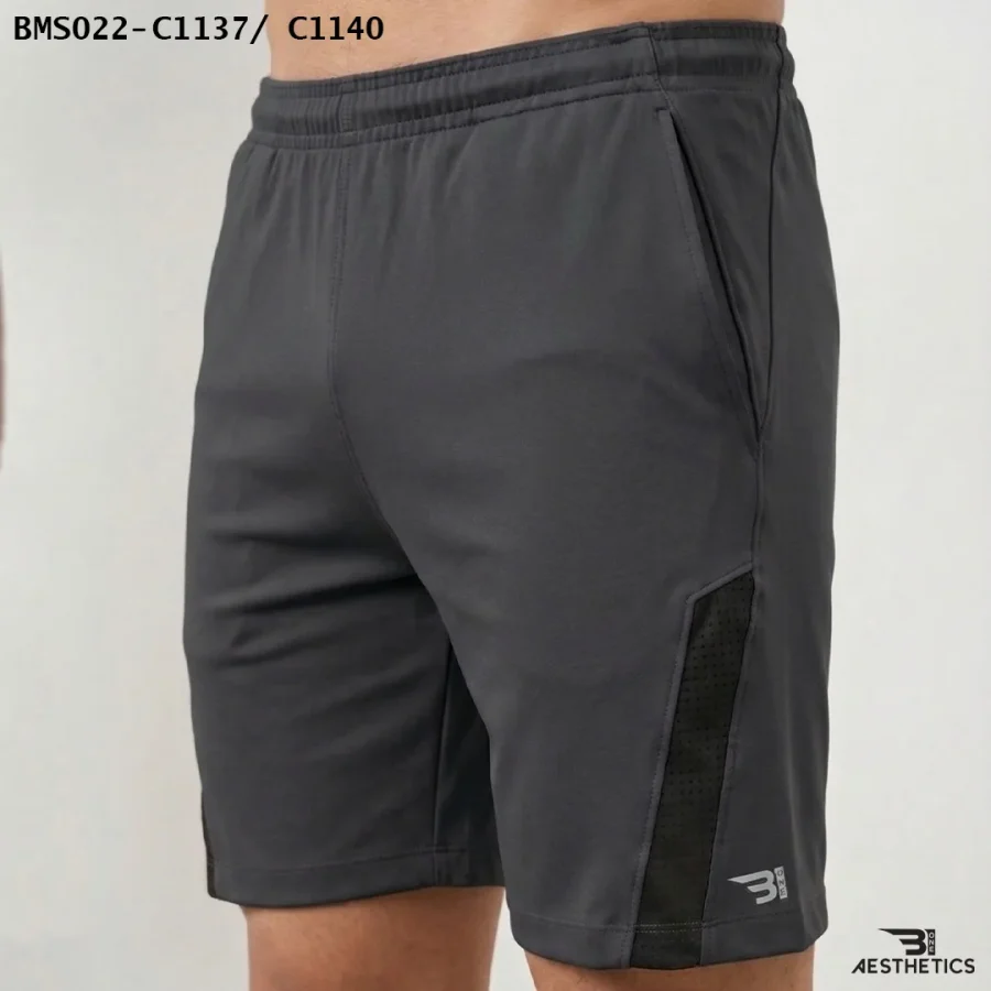 B1 Front Contrast Shorts Gray Reflective Accents