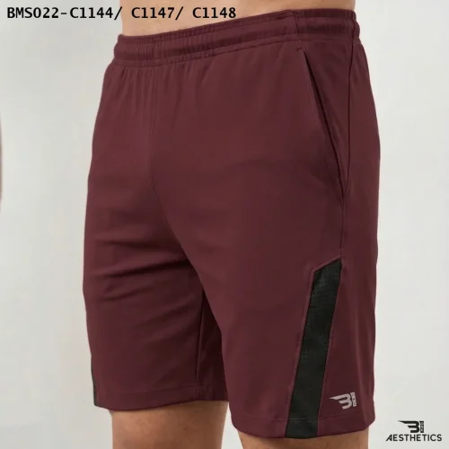 B1 Front Contrast Shorts Maroon Reflective Accents