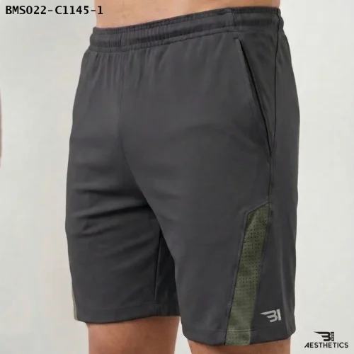 B1 Front Contrast Shorts Green Reflective Accents