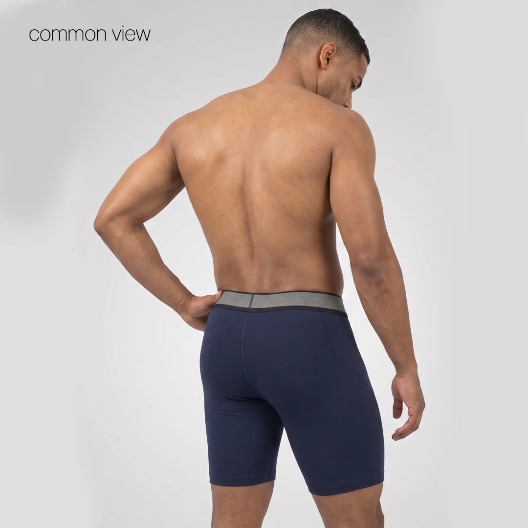 B1 Men Compression Shorts Navy Blue Back View