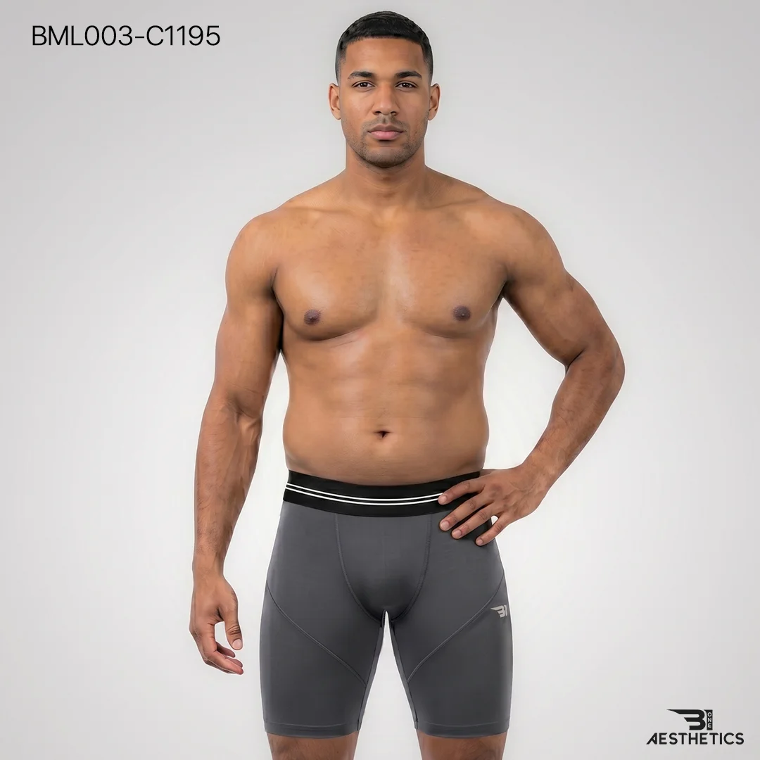 B1 Men Compression Shorts Front View