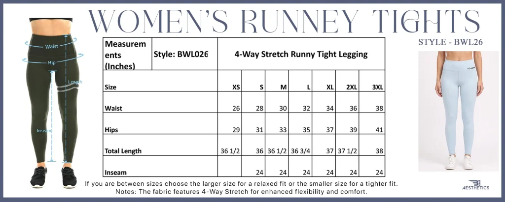 size chart runney shorts