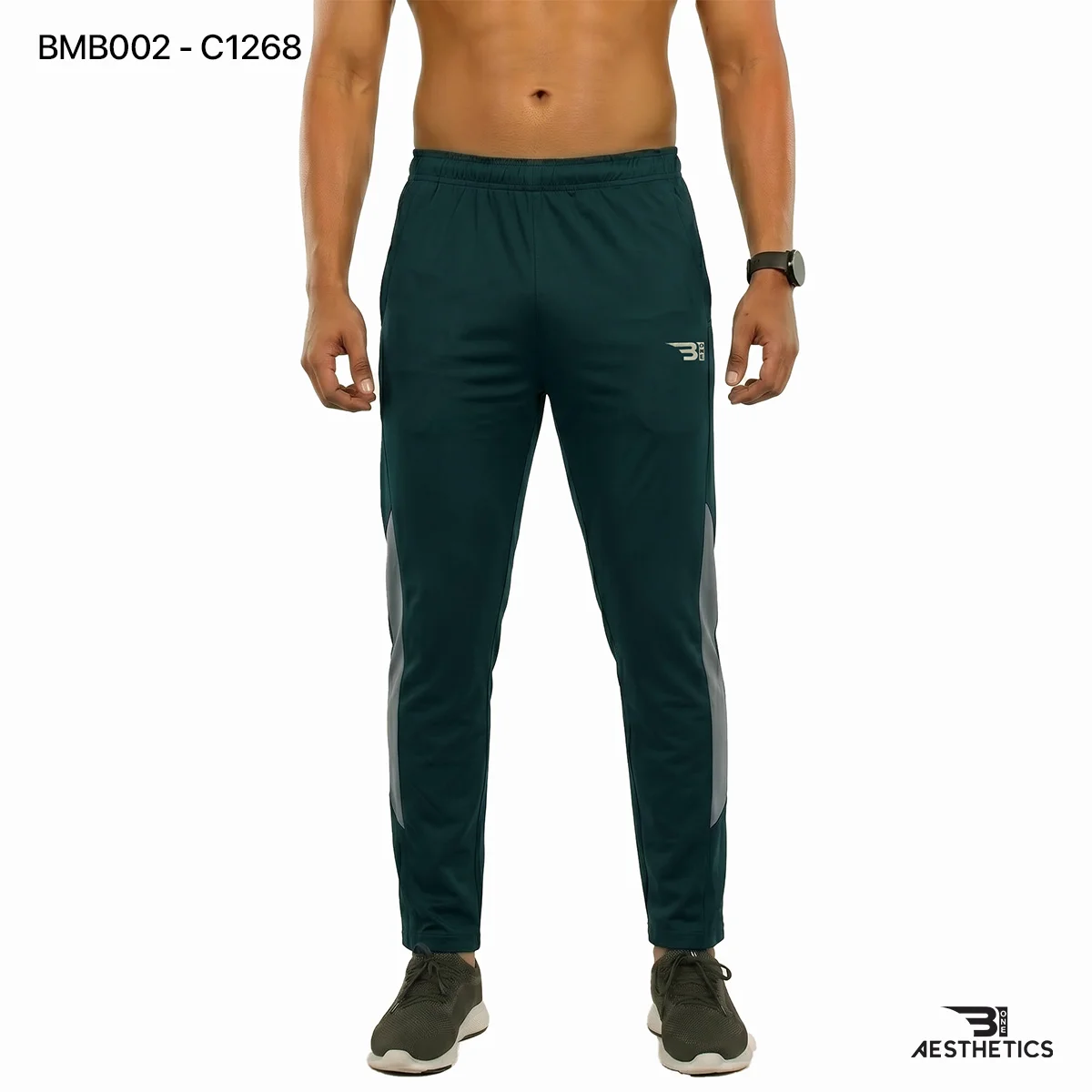 Premium men's track bottoms with secure inside drawstring and side pockets