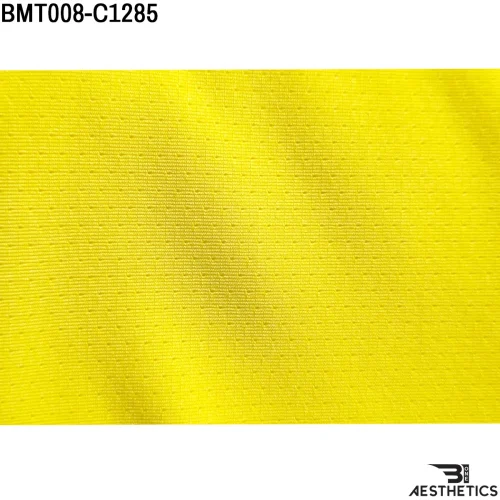 Close up of premium breathable dry fit fabric texture and stitching detail