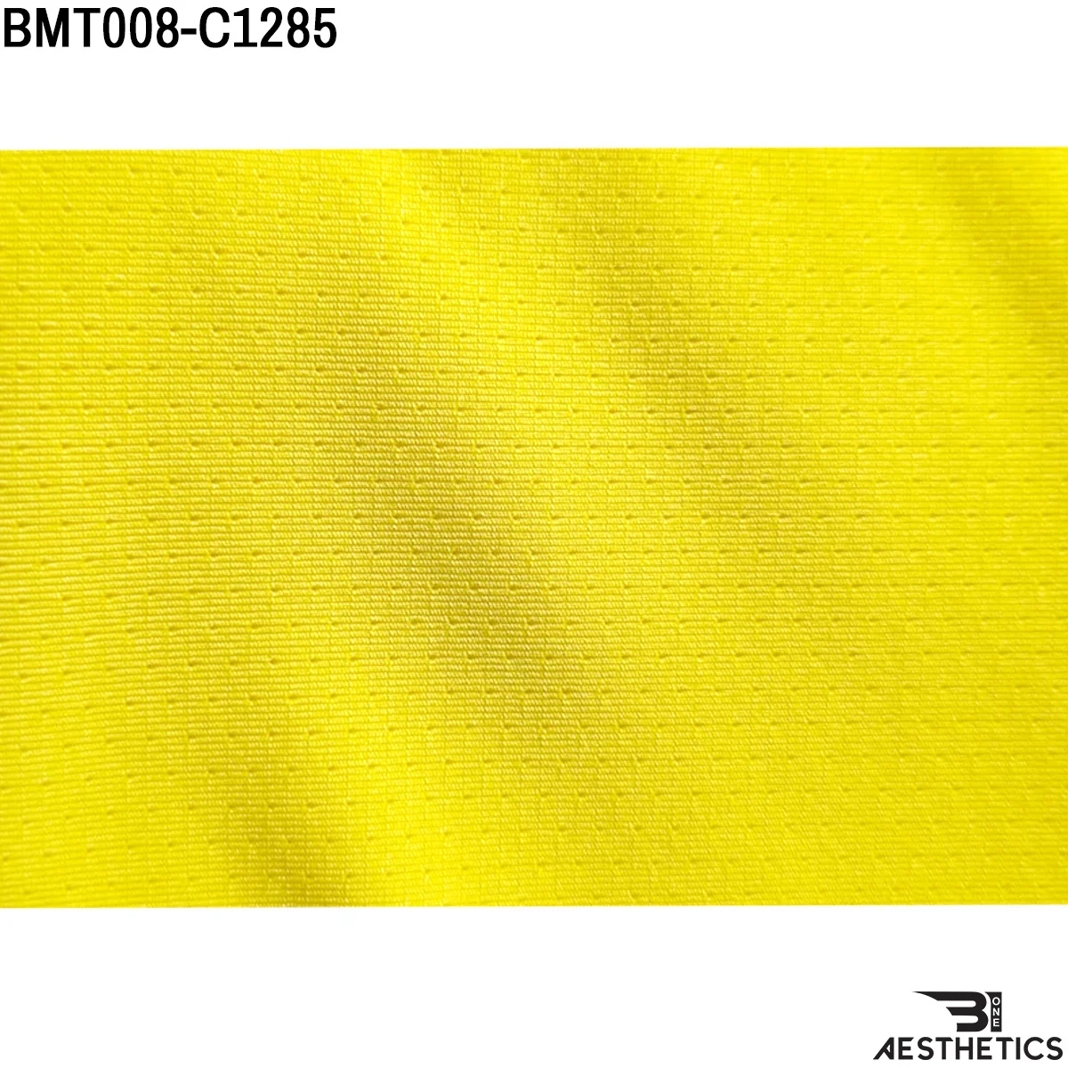 Close up of premium breathable dry fit fabric texture and stitching detail
