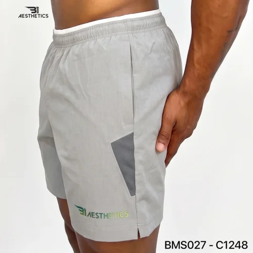 Zipper Pocket Shorts - Light Grey