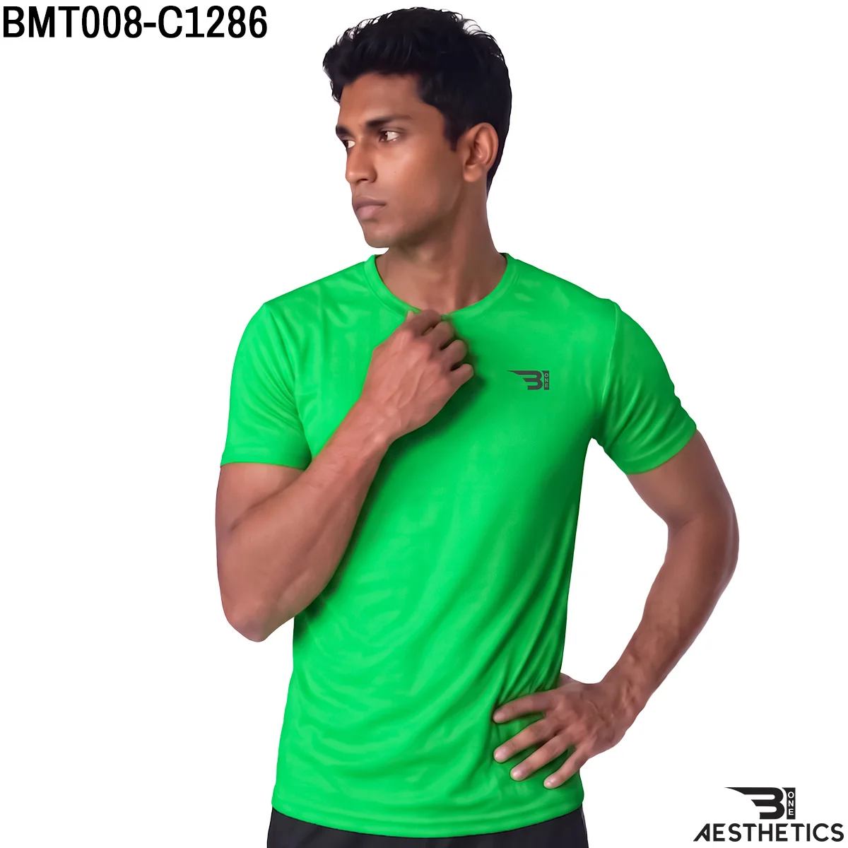 Men's classic dry fit crew neck t-shirt front profile view