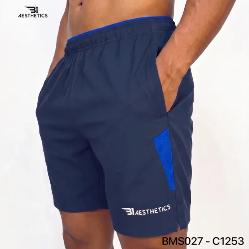 Zipper Pocket Shorts - Navy Blue - B