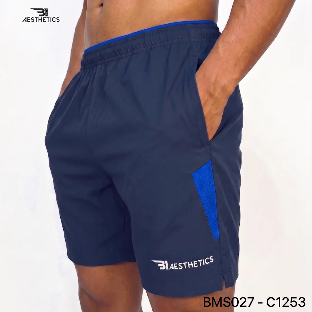 Zipper Pocket Shorts - Navy Blue - B