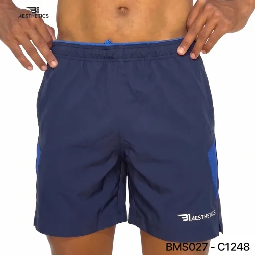 Zipper Pocket Shorts - Navy Blue - B