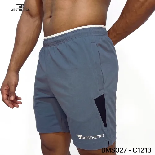 Men's mid-rise Zipper Pocket Shorts showcasing secure side pocket storage