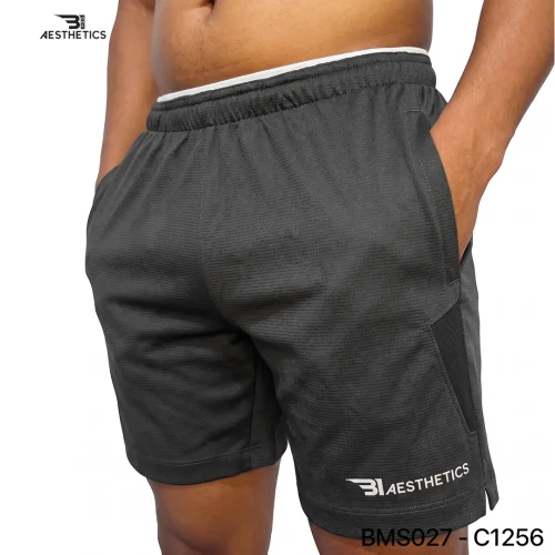 Zipper Pocket Shorts - Black | Dash Pattern