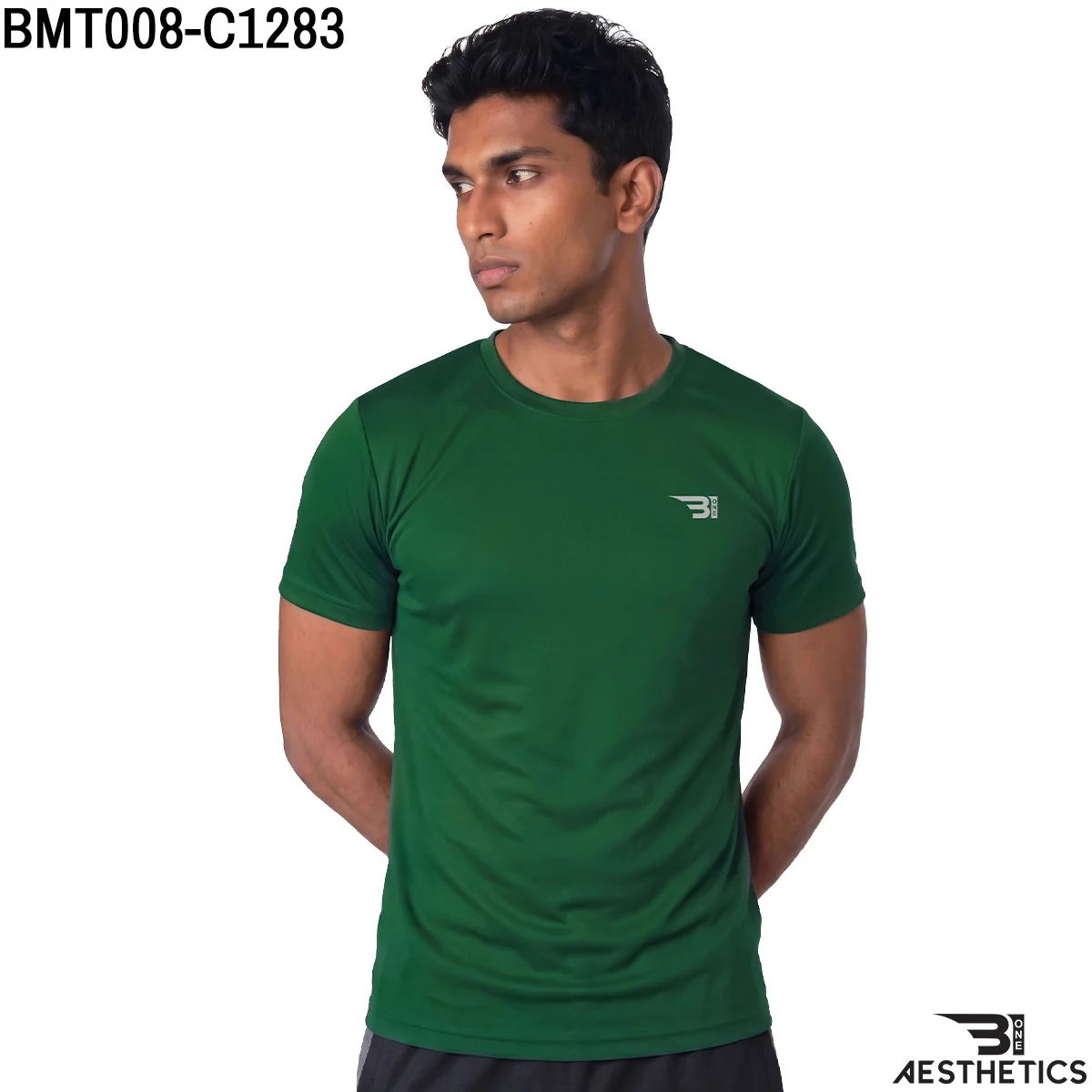 Men's classic dry fit crew neck t-shirt front profile view