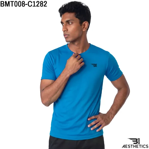 Men's classic dry fit crew neck t-shirt front profile view