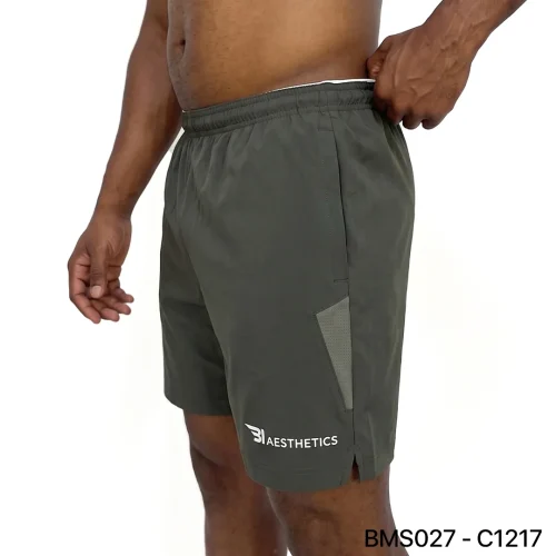 Men's mid-rise Zipper Pocket Shorts showcasing secure side pocket storage