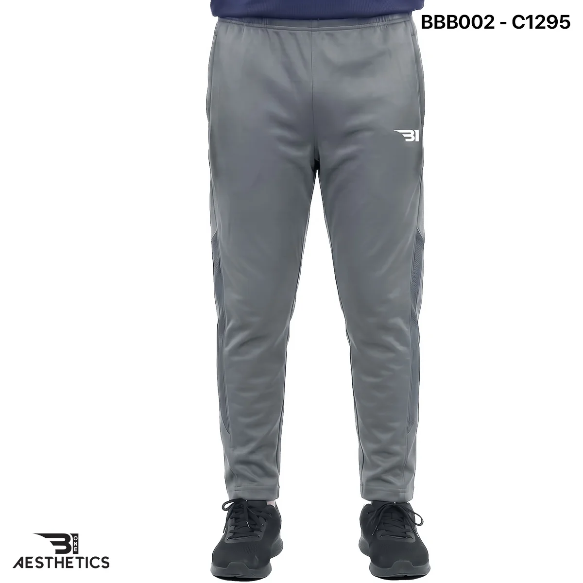 Boys premium athletic track bottoms front profile view