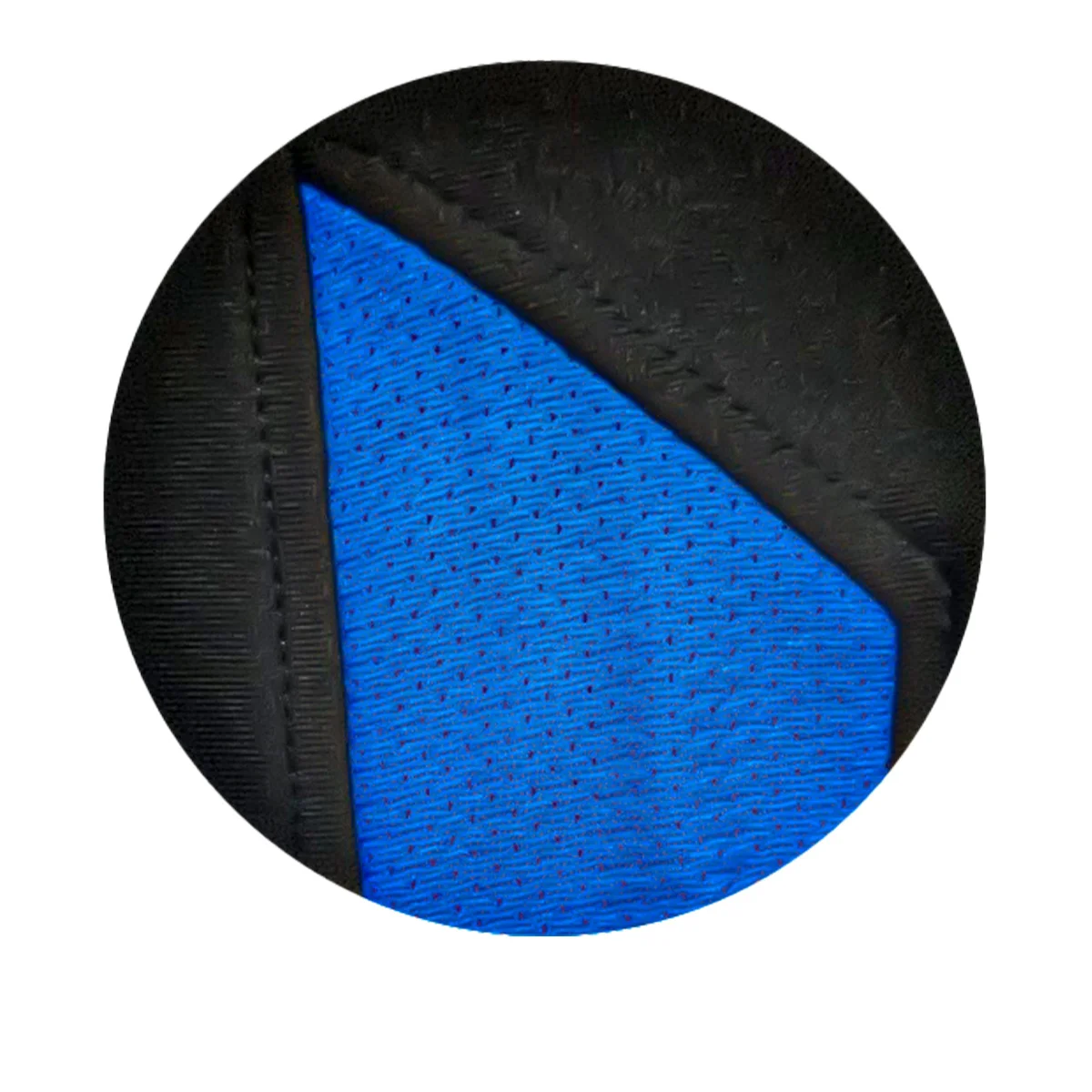 Close up of premium 4-way stretch poly-spandex fabric with breathable mesh texture