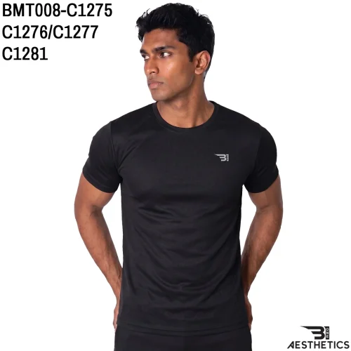 Men's classic dry fit crew neck t-shirt front profile view