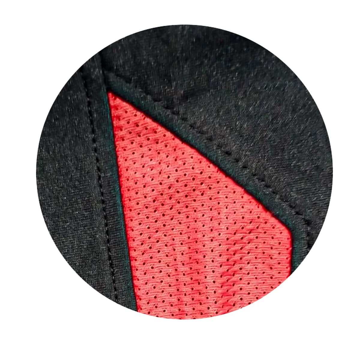 Close up of premium 4-way stretch poly-spandex fabric with breathable mesh texture