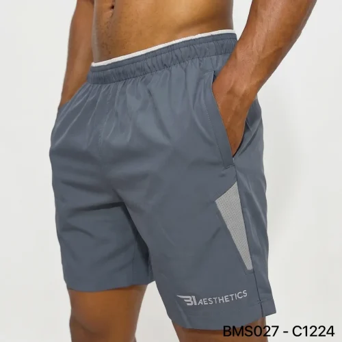 Zipper Pocket Shorts - Blue Grey
