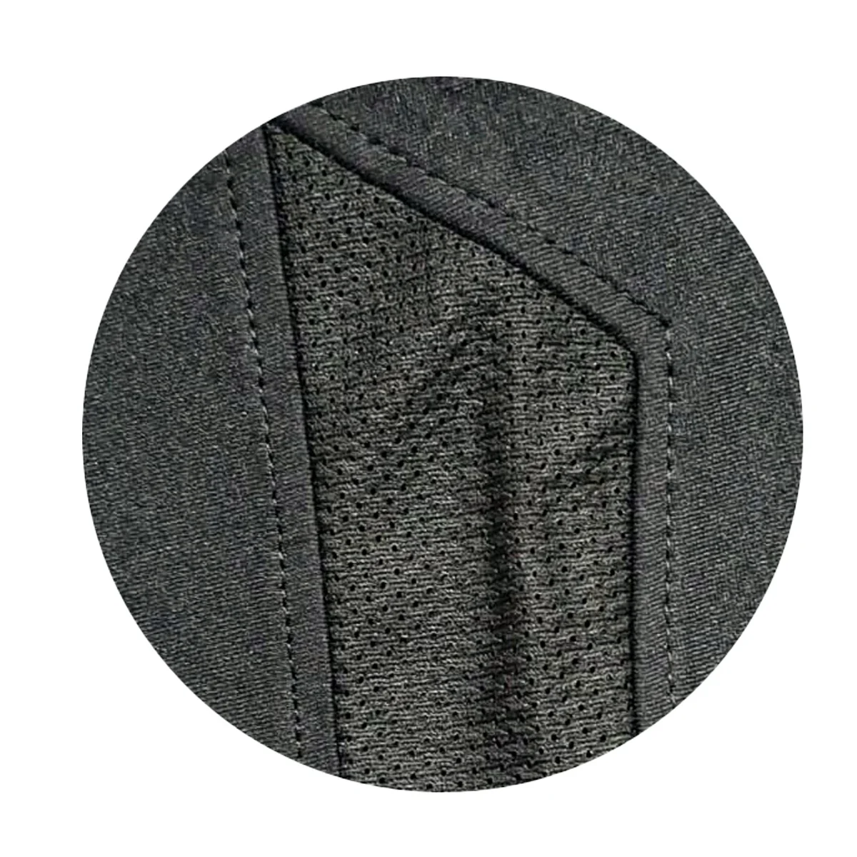 Close up of premium 4-way stretch poly-spandex fabric with breathable mesh texture