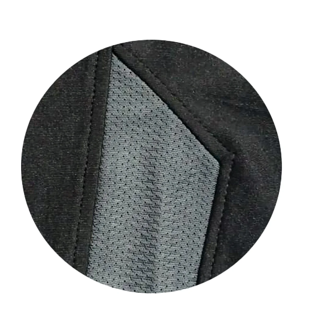 Close up of premium 4-way stretch poly-spandex fabric with breathable mesh texture