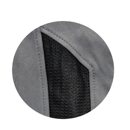 Close up of premium 4-way stretch poly-spandex fabric with breathable mesh texture