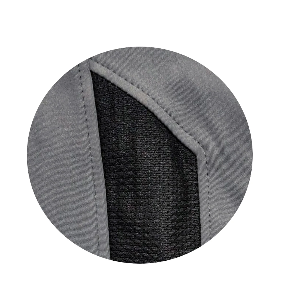 Close up of premium 4-way stretch poly-spandex fabric with breathable mesh texture