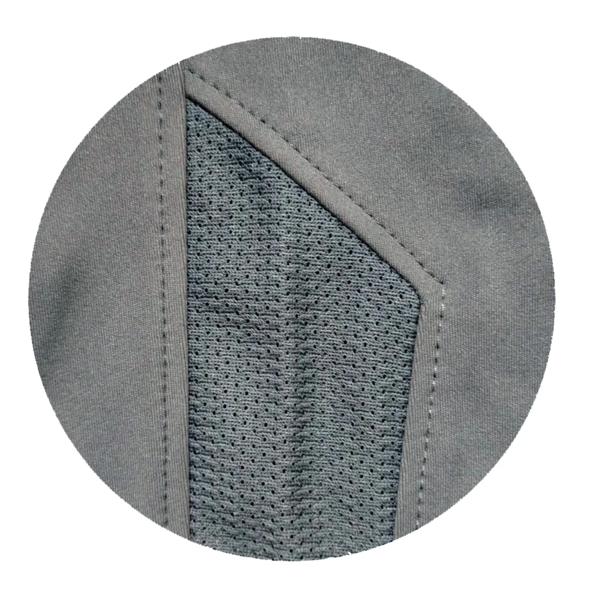 Close up of premium 4-way stretch poly-spandex fabric with breathable mesh texture