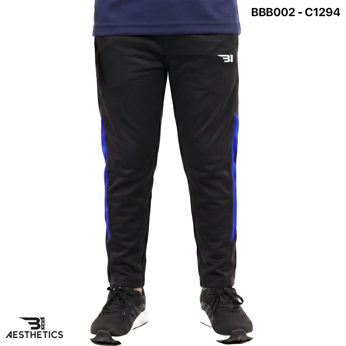 Boys premium athletic track bottoms front profile view