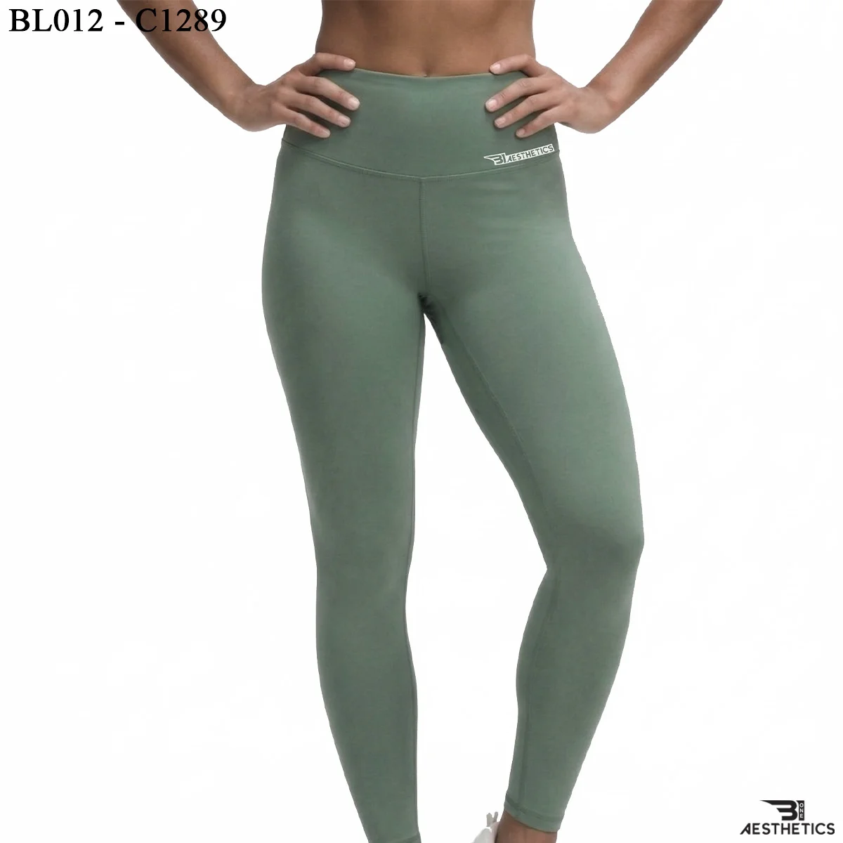 Women's premium high rise leggings front profile view