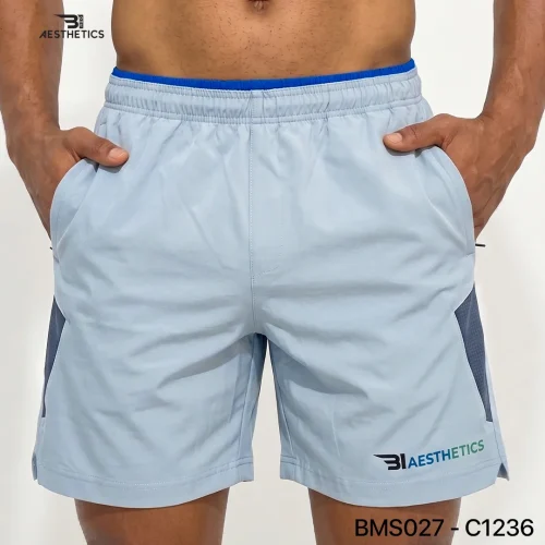 Zipper Pocket Shorts - Baby Blue