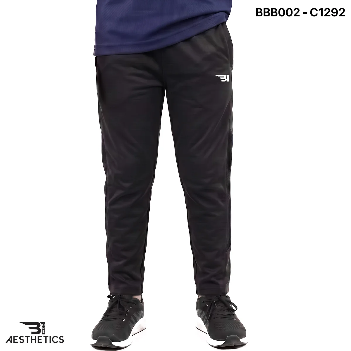 Boys premium athletic track bottoms front profile view