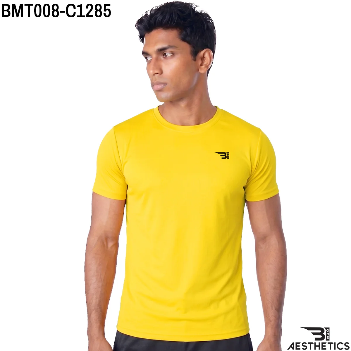 Men's classic dry fit crew neck t-shirt front profile view