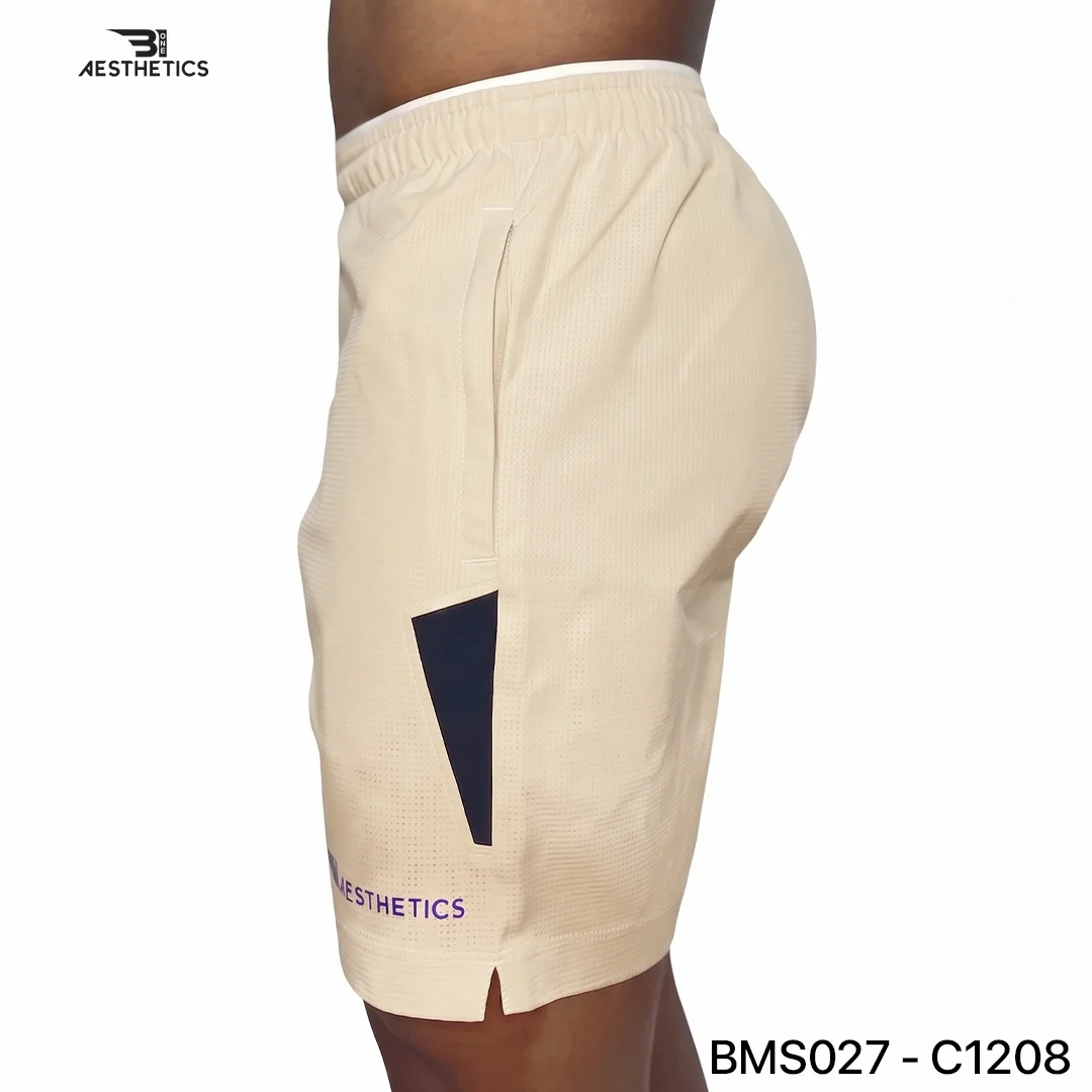 Men's mid-rise Zipper Pocket Shorts showcasing secure side pocket storage