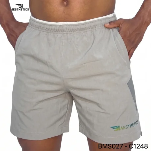Zipper Pocket Shorts - Light Grey